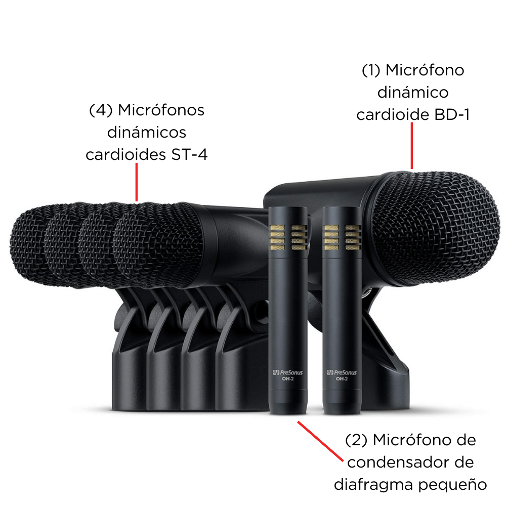 Presonus® DM-7 - Juego Completo de Micrófonos para Batería