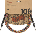 Cable de plug a plug fender festival instrument cable, straight/straight, 10 pulgadas, pure hemp, rainbow 990910299