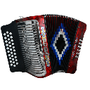 Acordeón Diatónico Excelsior FA-SI-MI - Rojo con Estuche - Tonalidad FA