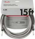 Cable de plug a plug fender professional series instrument cable, 15', white tweed 990820066