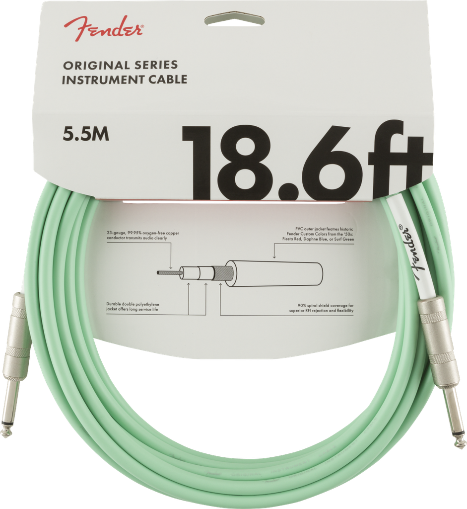 Cable profesional para instrumento de plug a plug fender 5.5 metros 0990520058 original 18.6' inst cable sfg