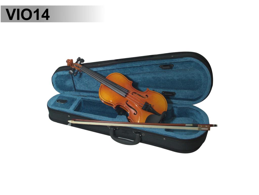 VIOLIN DE 1/4 MADERA DE TRIPLAY COLOR NATURAL CON ESTUCHE Y ACCESORIOS VIO14  (Distele) 1568