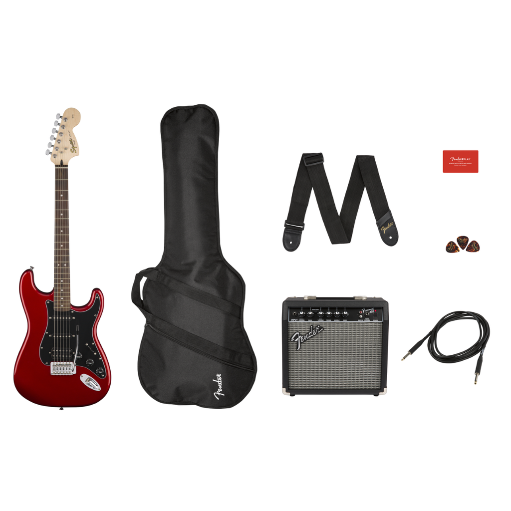 Guitarra electrica fender en paquete con funda y accesorios affinity series™ stratocaster® hss pack 0371824009 pk af strat hss car gb 120v