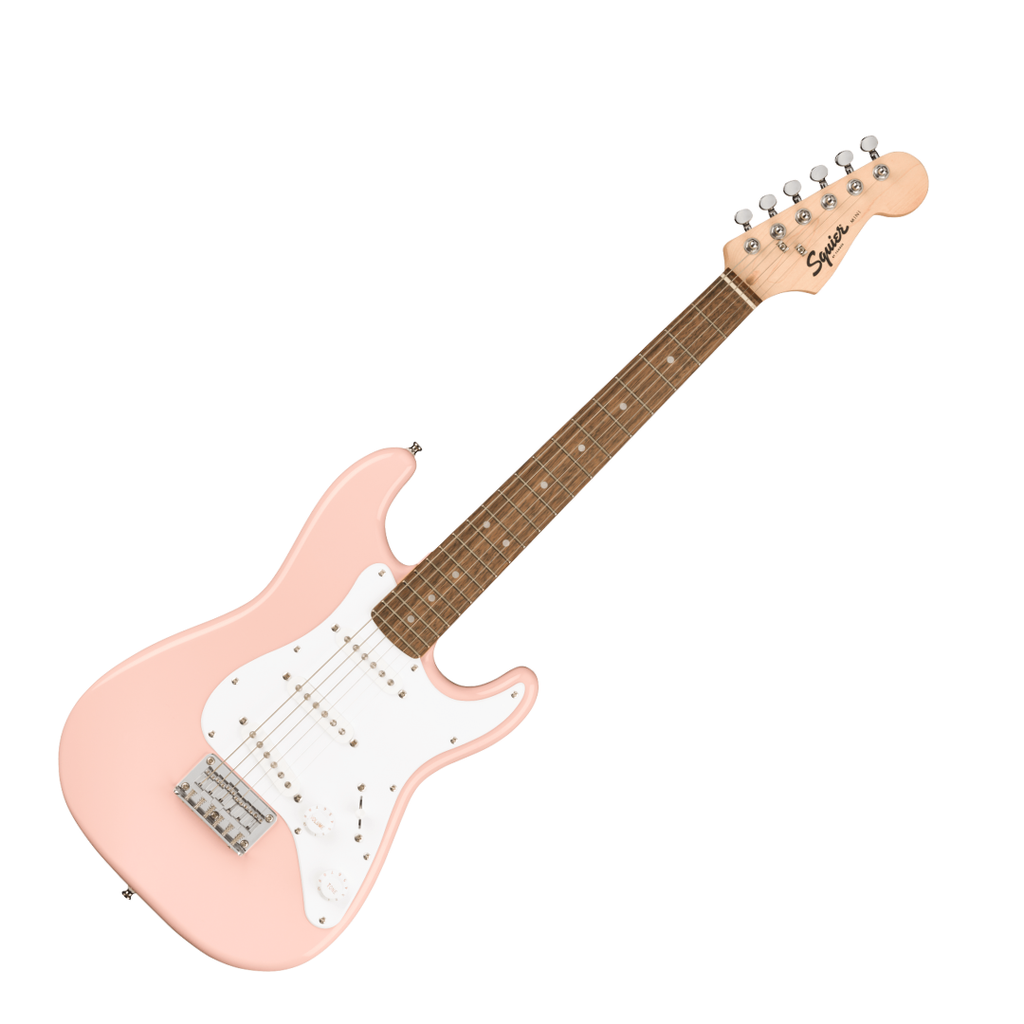 Guitarra electrica fender rosa mini junior infantil 3/4 mediana mini stratocaster®, laurel fingerboard, shell pink 0370121556