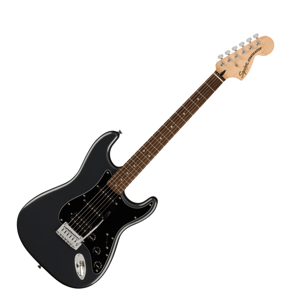 PAQUETE DE GUITARRA ELECTRICA FENDER CON ACCESORIOS Affinity Series™ Stratocaster® HSS Pack, Laurel Fingerboard, Charcoal Frost Metallic, Gig Bag, 15G - 120V 0372821069