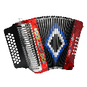 Acordeón Diatónico Excelsior FA-SI-MI - Rojo con Estuche - Tonalidad FA