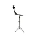 ATRIL STAND DE PISO TIPO TRIPIE METALICO CROMADO PARA PLATILLOS CON BOOM JA005  (AL DE Audio) 1653