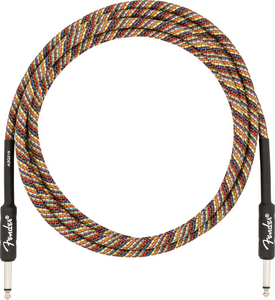 Cable de plug a plug fender festival instrument cable, straight/straight, 10 pulgadas, pure hemp, rainbow 0990910299  (FENDER) 3558