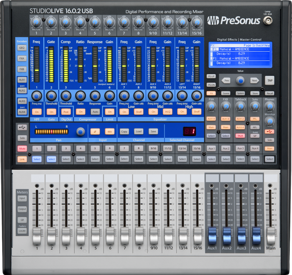 CONSOLA MEZCLADORA DIGITAL PRESONUS® STUDIOLIVE® CLASSIC 16.0.2 USB