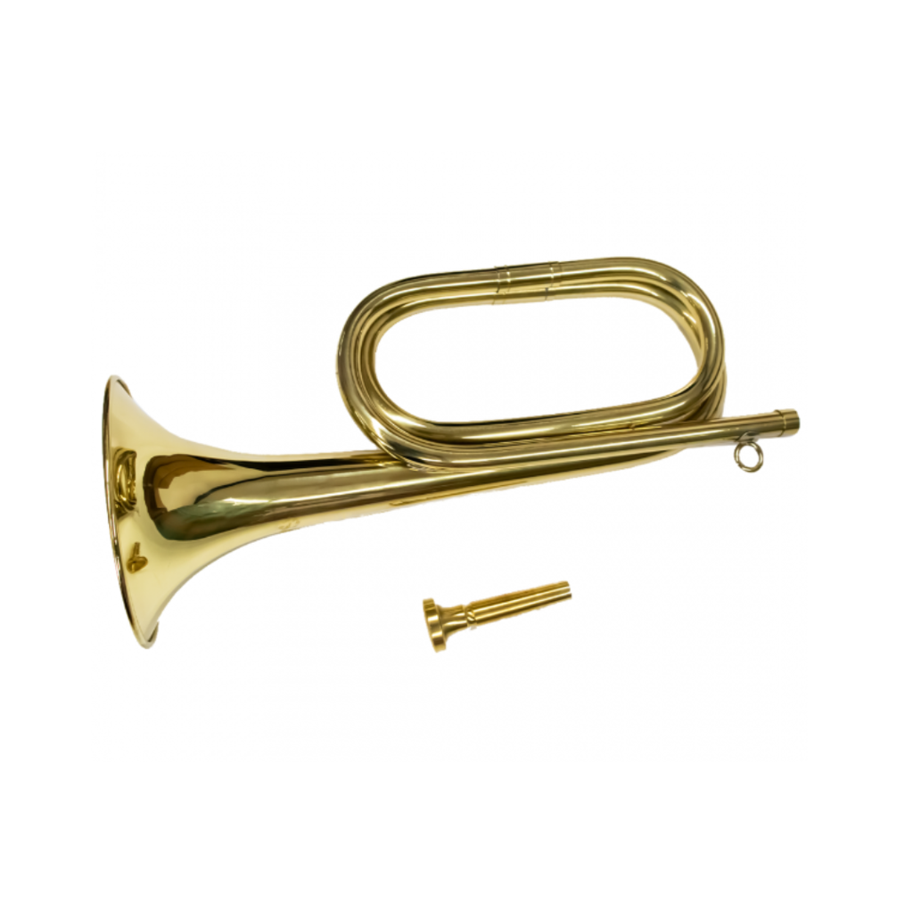 CORNETA DE MARCHA ALDE AUDIO COLOR ORO 34 CMS DE LARGO CON BOQUILLA 6385L  (AL DE Audio) 2397