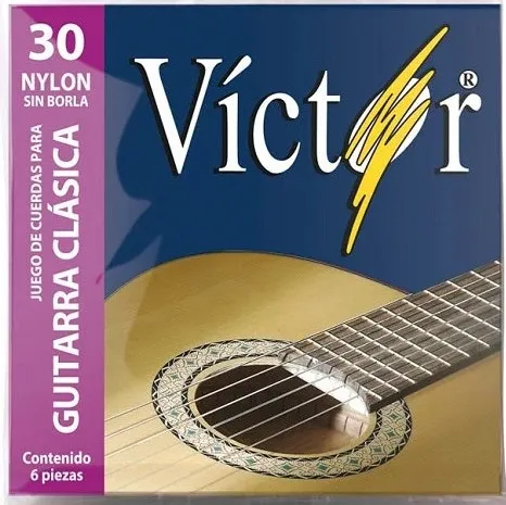 [VCGS30] Juego de Cuerdas Encorchado de Guitarra Clásica Nylon Negro s/Borla VCGS-30  (Víctor) 303