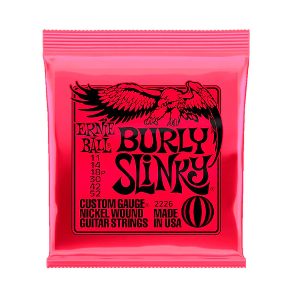 JUEGO DE CUERDAS ENCORDADURA ERNIE BALL ''BURLY SLINKY'' PARA GUITARRA ELECTRICA (NIQUEL, 0.011-0.052)"  (Ernie Ball) 3540