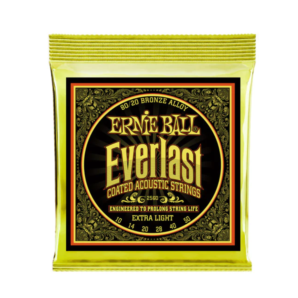 JUEGO DE CUERDAS ENCORDADURA ERNIE BALL ''EVERLAST COATED EXTRA LIGHT'' PARA GUITARRA ACUSTICA (BRONCE, 0.010-0.050)"  (Ernie Ball) 3443