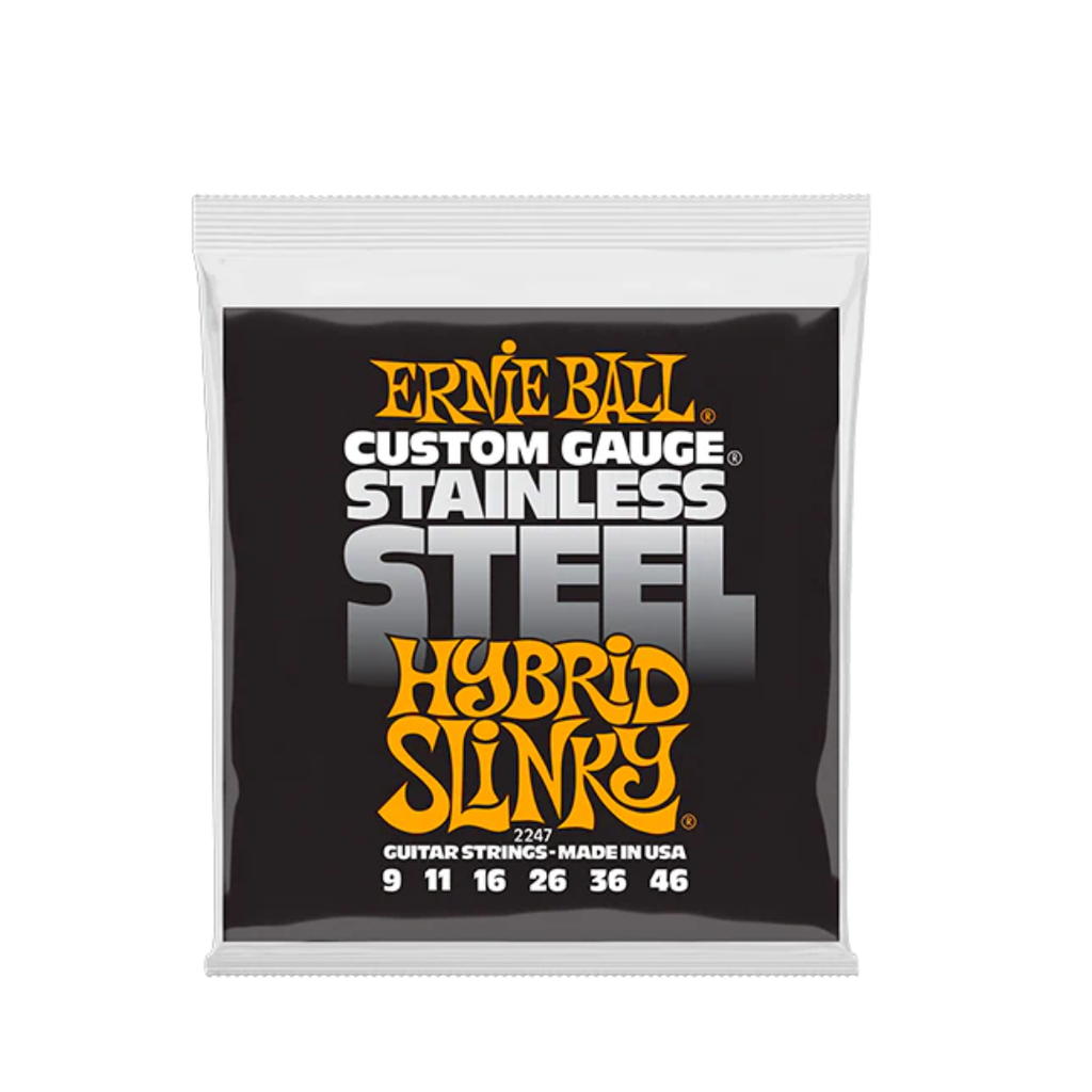 JUEGO DE CUERDAS ENCORDADURA ERNIE BALL ''HYBRID SLINKY'' PARA GUITARRA ELECTRICA, ACERO, 0.009-0.046  (Ernie Ball) 3843