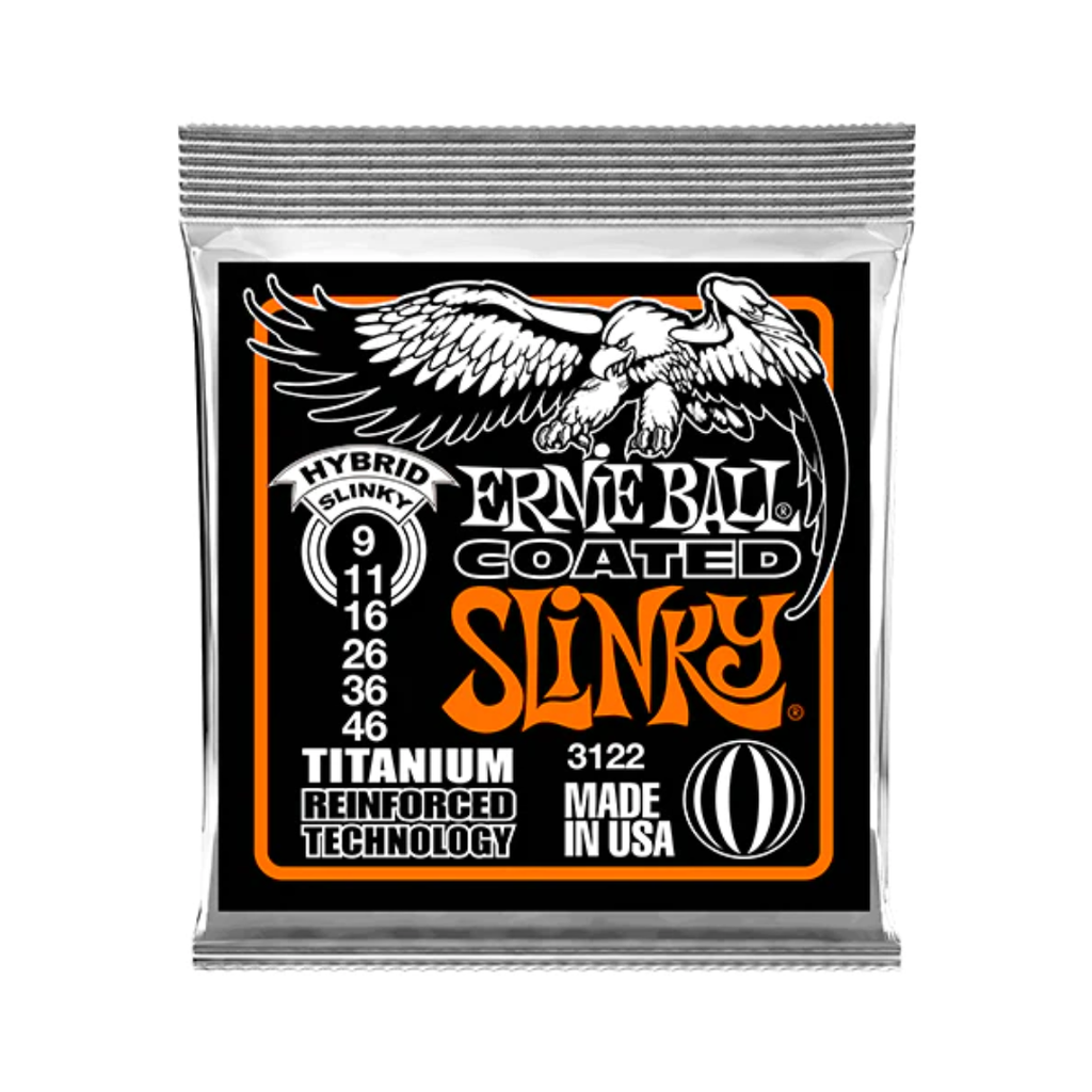 JUEGO DE CUERDAS ENCORDADURA ERNIE BALL ''HYBRID SLINKY'' PARA GUITARRA ELECTRICA, COATED  (Ernie Ball) 3840