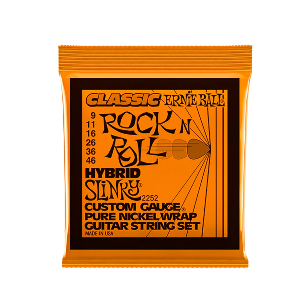 JUEGO DE CUERDAS ENCORDADURA ERNIE BALL ''HYBRID SLINKY'' PARA GUITARRA ELECTRICA, NIQUEL, 0.009-0.046  (Ernie Ball) 3837