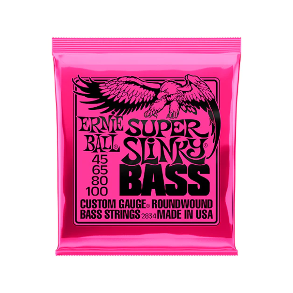 JUEGO DE CUERDAS ENCORDADURA ERNIE BALL ''SUPER SLINKY'' PARA BAJO ELECTRICO, 45-100  (Ernie Ball) 3444