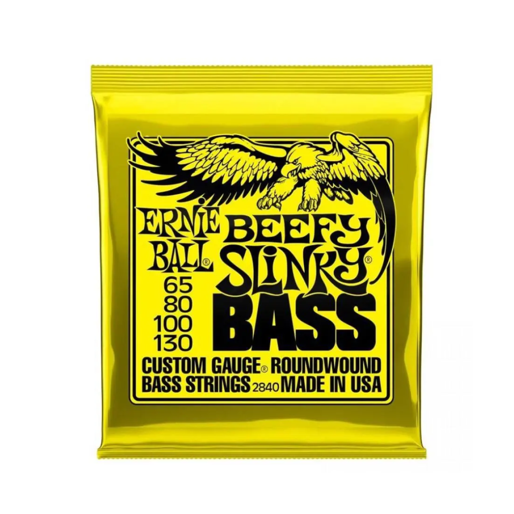 JUEGO DE CUERDAS ENCORDADURA ERNIE BALL "BEEFY SLINKY" PARA BAJO ELECTRICO (NIQUEL, 0.065-0.130) 2840  (Ernie Ball) 2221