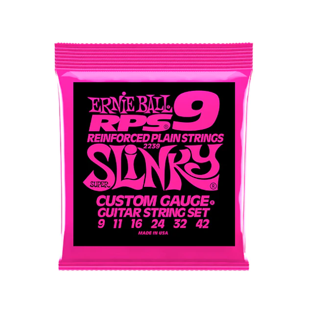 JUEGO DE CUERDAS ENCORDADURA ERNIE BALL "RPS SUPER SLINKY" PARA GUITARRA ELECTRICA, NIQUEL, 0.009-0.042 2239  (Ernie Ball) 1523