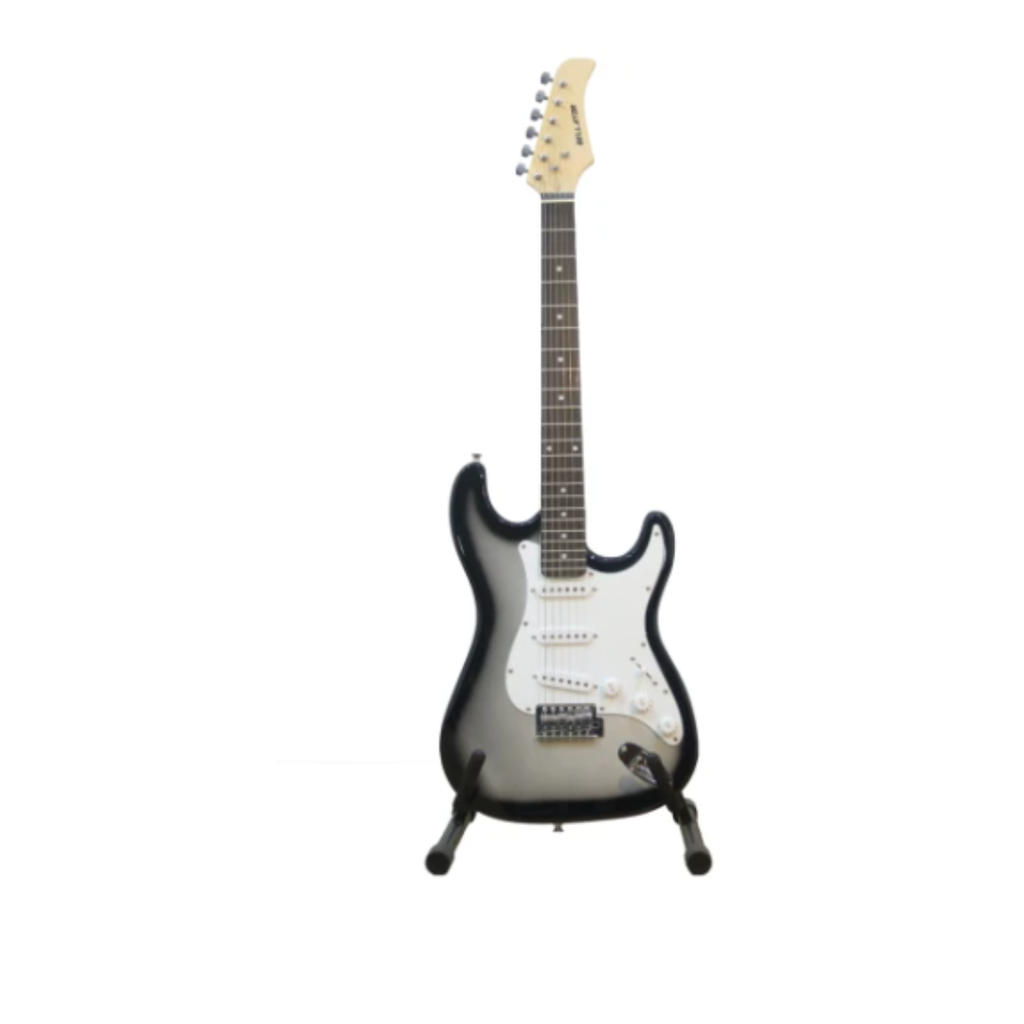 PAQUETE DE GUITARRA ELECTRICA CON AMPLI Y ACCESORIOS BELLATOR TIPO STRATOCASTER SOMBREADA NEG10WST-SBS
