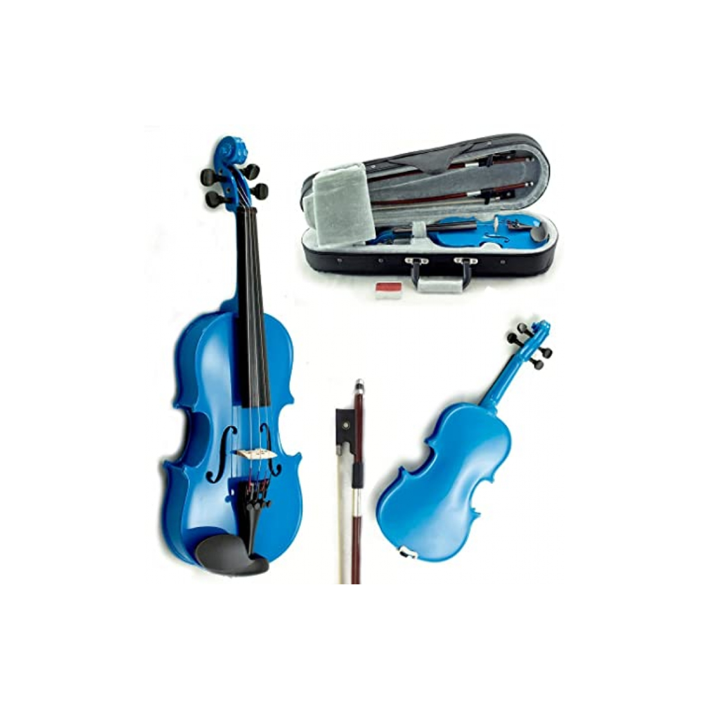 VIOLIN DE 4/4 COLOR:AZUL,MADERA ESTANDAR SELECCIONADA CON ESTUCHE.  (Distele) 3716