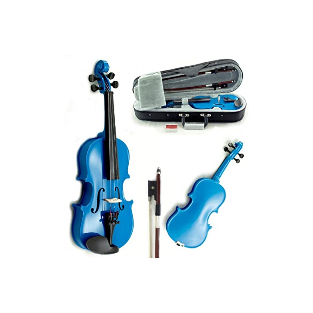 [V44AZUL] VIOLIN DE 4/4 COLOR:AZUL,MADERA ESTANDAR SELECCIONADA CON ESTUCHE.  (Distele) 3716