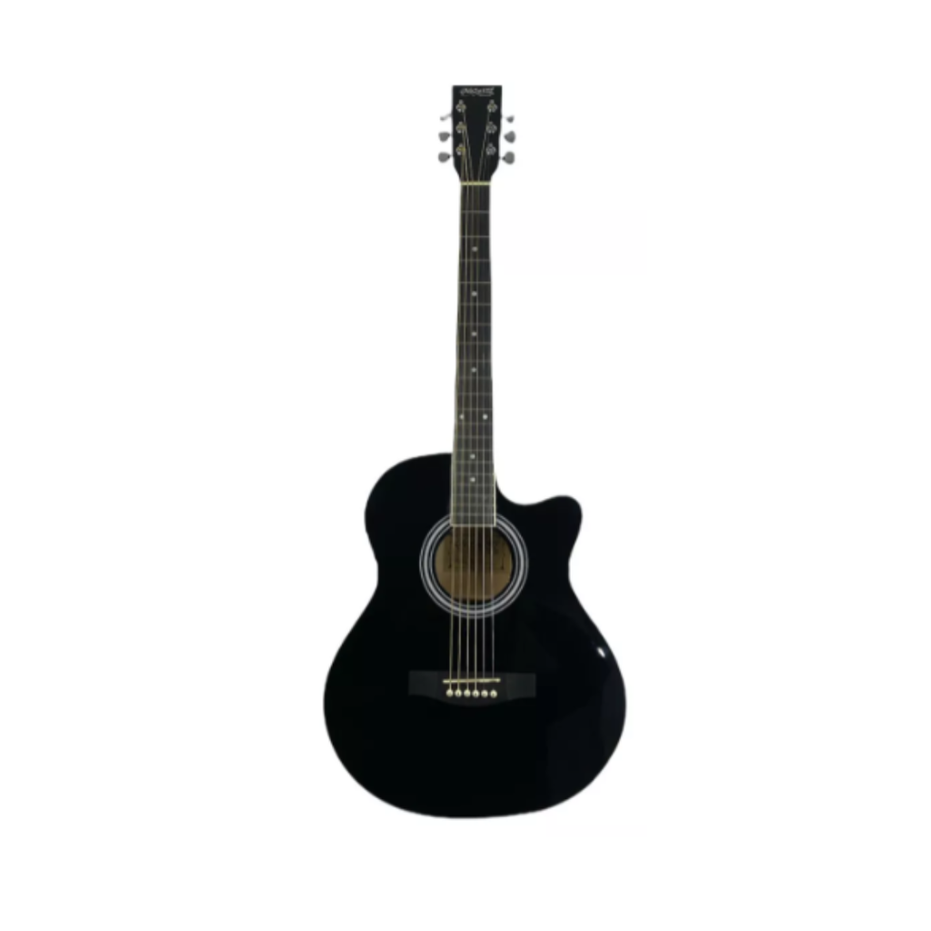 GUITARRA ELECTROACUSTICA MARCA MCCARTNEY, 40 COLOR NEGRO ALTO BRILLO, CON ADORNO DE CONCHANACAR EN BOCA Y BINDING, CON CORTE Y PASTILLA AP-40 CON FUNDA Y ACCESORIOS QAG40EQ-BK-GS
(MUSICAL ENTRERPRICE)