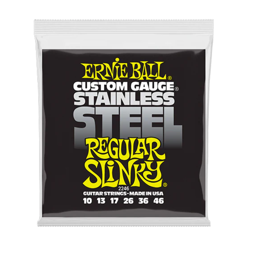 JUEGO DE CUERDAS ENCORDADURA ERNIE BALL ''REGULAR SLINKY'' PARA
GUITARRA ELECTRICA, ACERO, 0.010-0.046 2246 (VEERKAMP)