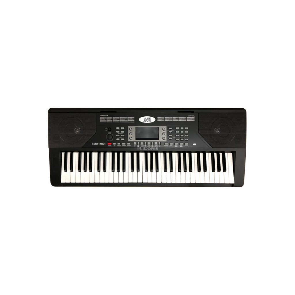 TECLADO ELECTRONICO 61 TECLAS TIPO PIANO C/RESPUESTA TACTIL, 300 TONOS TSR61MIDI (AUDIOMEX)