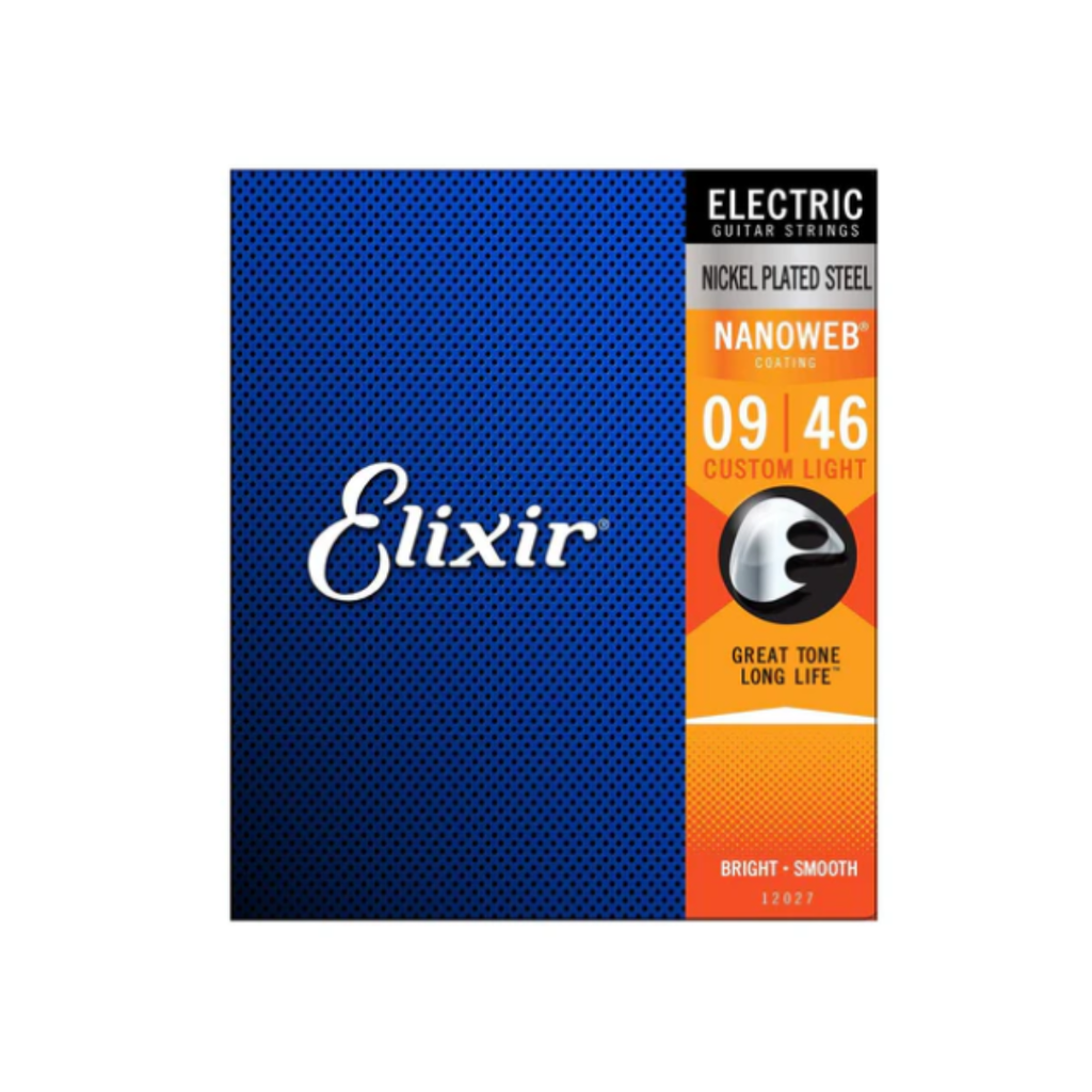 [12027] JUEGO DE CUERDAS PARA GUITARRA  ELÉCTRICAELECTRIC NANOWEB® COATING,CUSTOM LIGHT (.009-.046) 12027 (ELIXIR)  