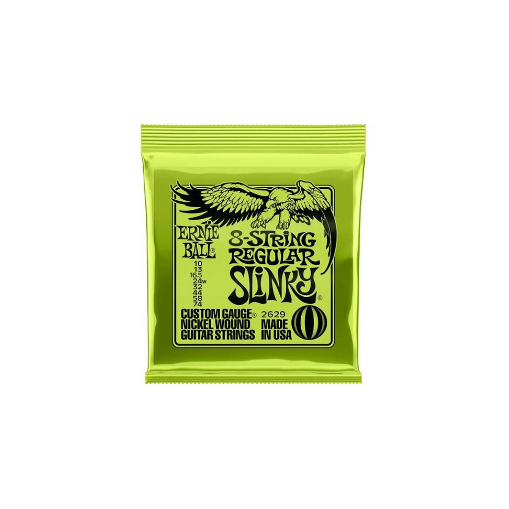 ENCORDADURA ERNIE BALL ''REGULAR SLINKY'' PARA
GUITARRA ELECTRICA 8 CUERDAS NIQUEL, 0.010-0.074