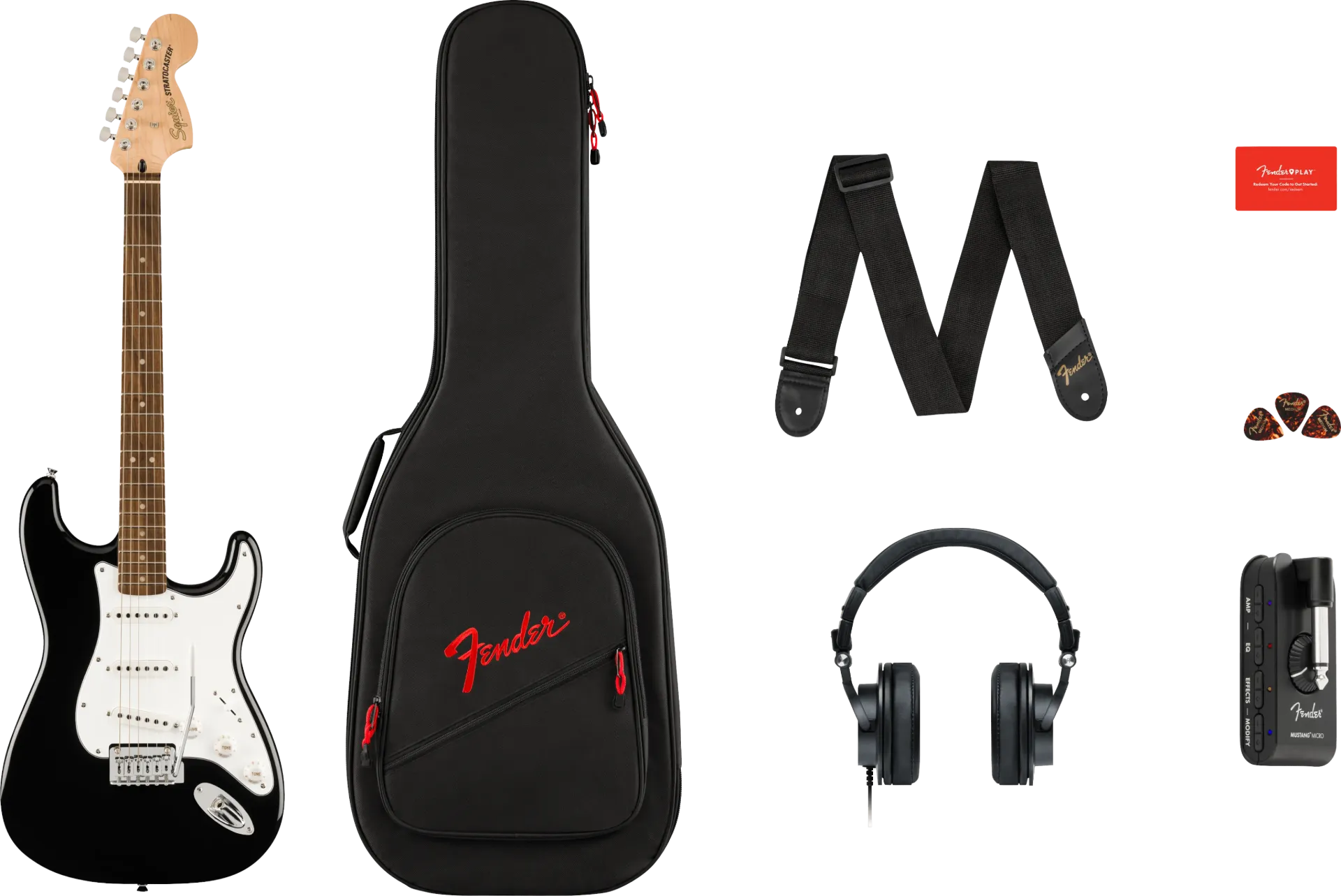 [0372873206] Guitarra Electrica Paquete micro Stratocaster® Mustang™ de la serie Affinity™ (Fender) 0372873206 