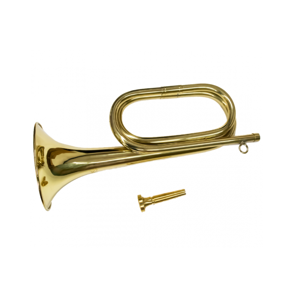 [6385L] CORNETA DE MARCHA ALDE AUDIO COLOR ORO 34 CMS DE LARGO CON BOQUILLA 6385L  (AL DE Audio) 2397