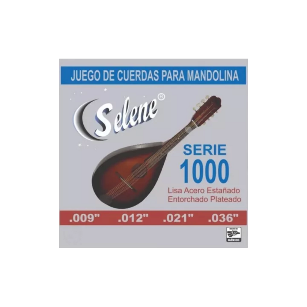 [920] Juego de cuerdas Encordadura Mandolina Alma de Acero Estañado, Entorchado Plateado. 920  (Selene) 2563