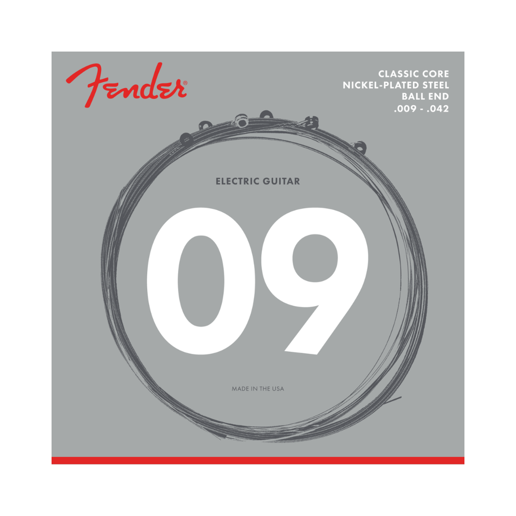 [0730255403] JUEGO DE CUERDAS FENDER PARA GUITARRA ELECTRICA Classic Core Electric Guitar Strings, 255L, Nickel-Plated Steel, Ball Ends (.009-.042) 0730255403  (FENDER) 2846