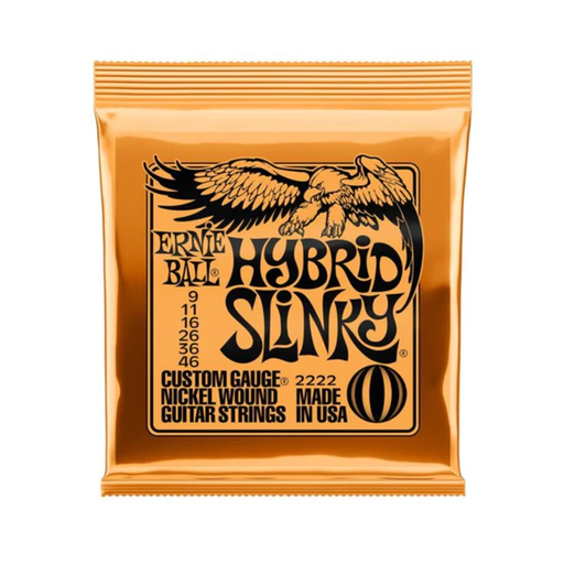 [2222] JUEGO DE CUERDAS GUITARRA ELECTRICA ERNIE BALL HYBRIDSLINKY NARANJA 2222  (Ernie Ball) 777