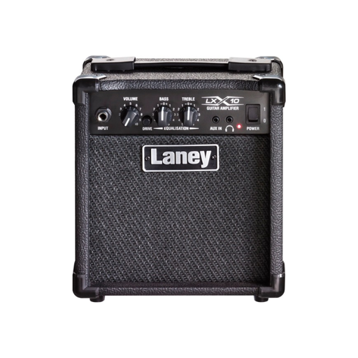 [LX10] Amplificador para Guitarra de 5"" LX10
Amplificador para guitarra eléctrica Laney serie LX con
bocina de 5"", 10w RMS, control de volumen, ecualizador de 2 bandas, interruptor de overdrive, entradas auxiliar 3.5 para dispositivos de reproducción y de audifonos, cajón en tolexcolor negro con agarradera de transporte. (LANEY)
