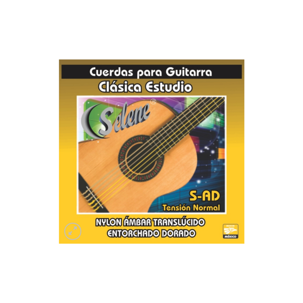 [SAD] Encordadura Guitarra Nylon Ambar Translucido, Entorchado Dorado 80/20 SAD (SELENE)